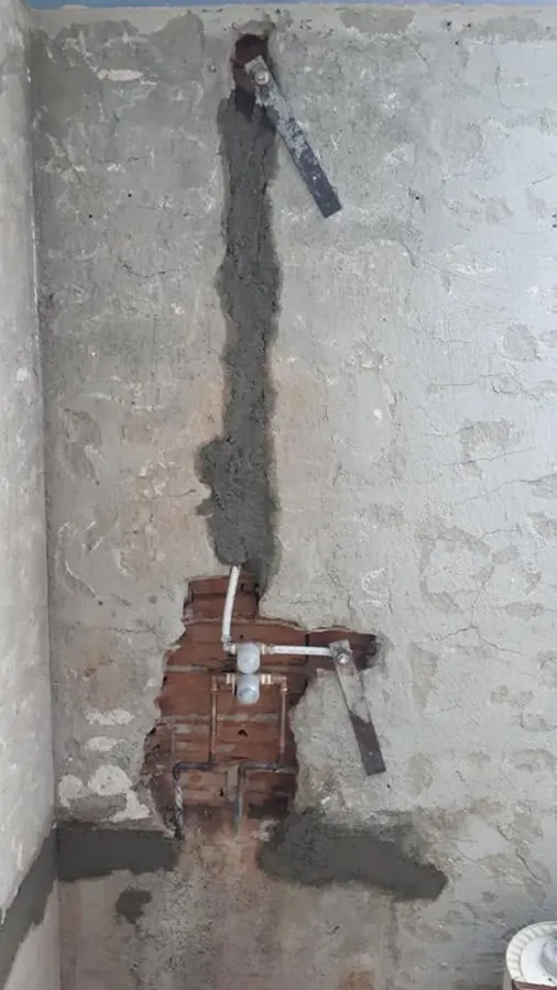 Bathroom renovation with new concealed shower pipework