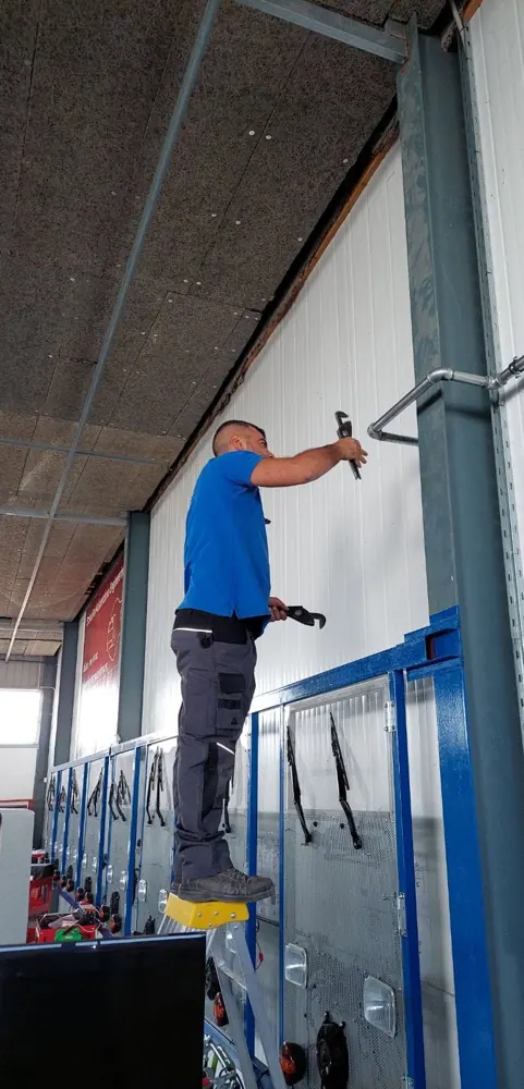 Galvanised pipework installation in a commercial building