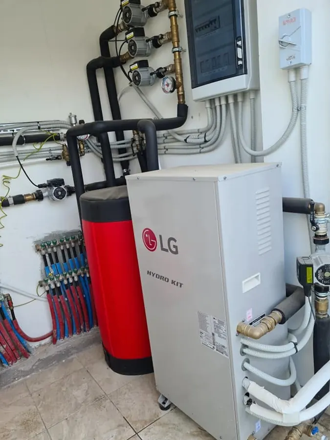 Completed LG Hydro Kit heat pump installation