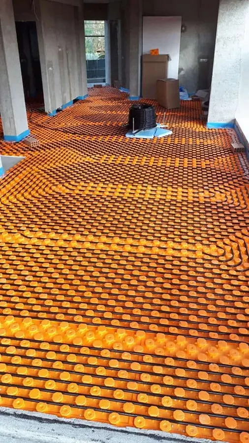 Underfloor heating across an open-plan ground floor